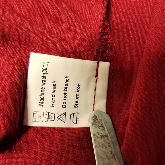 ANRABESS XXL DRESS COLOR WINE RUFLEE SLEEVE. - Picture 13 of 13